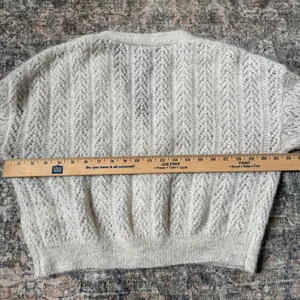 Free People Amelia Cardi Cream Alpaca Knit Button Front Cardigan Sweater S thumbnail 7