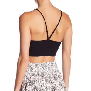 Intimately Vest Of All Free People Corset Crop Top Black Minimalist Edgy Size M thumbnail 3
