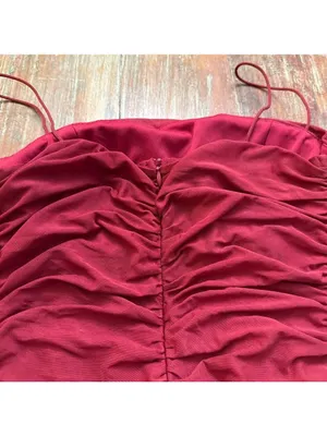 Princess Polly Deep Red Ruched Mini Dress US Size 8 thumbnail 11
