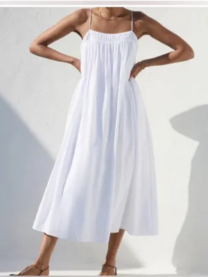 AYR easy breezy dress size small white cotton boho midi dress thumbnail 1