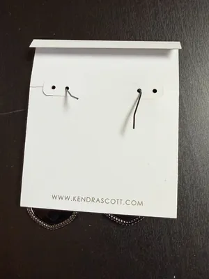 Kendra Scott Elle Drop Earrings Black Opaque Glass with gunmetal finish NEW NWT thumbnail 4