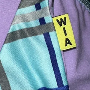 WIA W.I.A. Dolls Kill Womens Size S Blue Purple Gray Silver Plaid RIP Bikini Set thumbnail 8