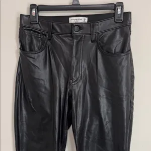 Abercrombie & Fitch Black The Skinny High Rise Faux Leather Jeans size 28 thumbnail 4
