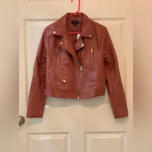 Love Tree Women's Rust Brown Faux Leather Jacket. Size-Large thumbnail 3