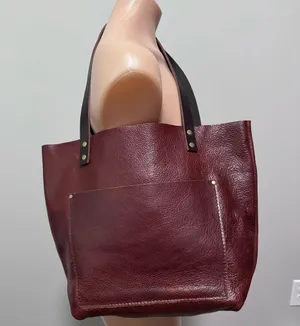 Portland Leather Goods Brown Hand Made Tote Bag Purse thumbnail 2