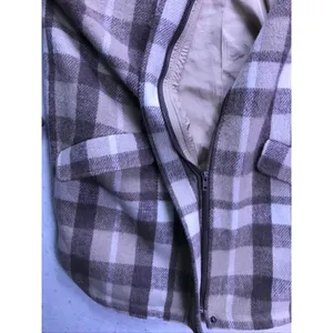 Steve Madden Shacket Jacket Women XS Brown Plaid Wool Blend Oversized Coat thumbnail 9