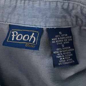 Vtg 90s Disney Winnie The Pooh Eeyore Blue Corduroy Button Up Shirt "Honey" thumbnail 8