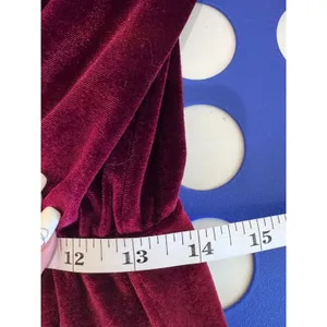 Baltic Born Velvet Maxi Dress Women Size L Burgundy V Neck Long Sleeve Formal thumbnail 5