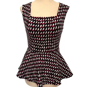 Eri Ali Effie Peplum Womens Top Sz XS Office Coquette Mod Knit Anthropologie thumbnail 2