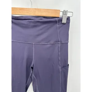 Lululemon Fast and Free 7/8 Dark Purple Pull On Tights Leggings Women's Size 6 thumbnail 6