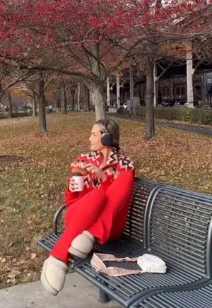 Aerie Red Half Zip Sweater thumbnail 2