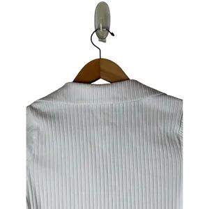 Old Navy Polo Shirt Women XS White NWT Ribbed Button Down Short Sleeve Preppy thumbnail 3