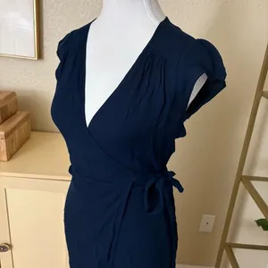 REFORMATION Navy Blue Chamomile Wrap Dress Size XS‎ thumbnail 5