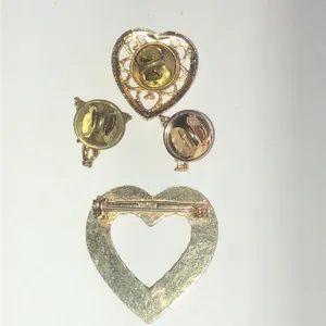 Gold Tone Heart Pin and Angel Pins Set thumbnail 4