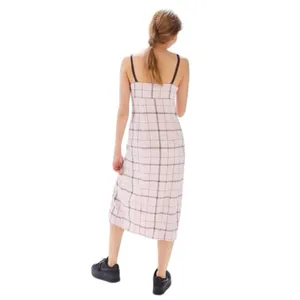 Urban Outfitters Cher Maxi Slip Dress M • Pink Plaid • Lace Straps • Y2K Grunge thumbnail 5