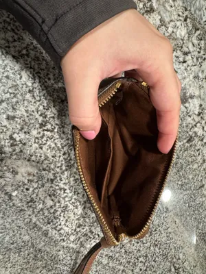 Coach Wristlet Wallet Leather Brown thumbnail 3