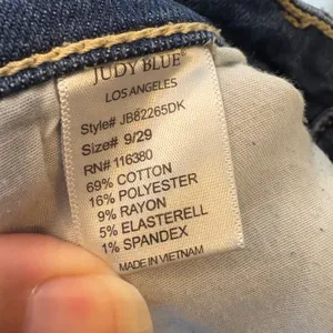 Judy Blue Skinny Fit Jeans Size 9/29 Dark‎ Wash Distressed Denim thumbnail 7