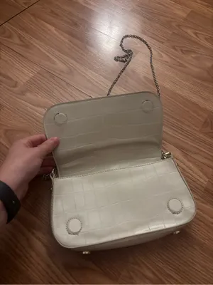 Zara Light Cream Croc-Embossed Chain Shoulder Bag thumbnail 5