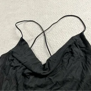Abercrombie Soft Drapery Cowl Neck Black Bodysuit Size Medium EUC thumbnail 2