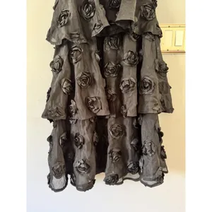 NWOT Lulus Exceptional Entrance Black Sleeveless Tiered Rosette Midi Dress Small thumbnail 9
