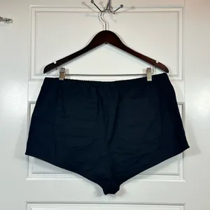 Anthropologie Micro Mini Classic Black Linen Blend Shortie Shorts Size L NWT thumbnail 4