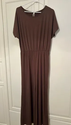 Brown Full Length Jumpsuit Size L thumbnail 1