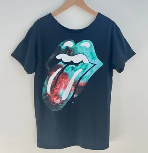 Rolling Stones Galaxy Logo Off The Shoulder Tee Black Size M thumbnail 1