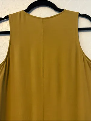 Madewell heather button down sleeveless sheath dress in spiced olive XS NWOT thumbnail 12