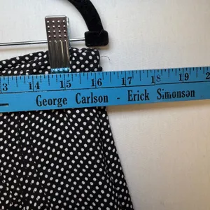 Maeve Anthropologie Polka Dot Wide Leg Pants Black White High Rise‎ Size 10 thumbnail 5