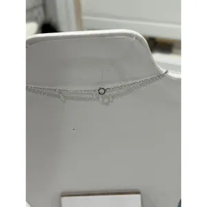 Sterling Silver 925 Amulet Hamsa Hand CZ Pendant‎ Necklace Charm Minimalist thumbnail 3