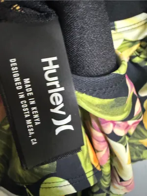 Hurley Tropical Floral Scoop One-Piece - Black & Yellow thumbnail 6