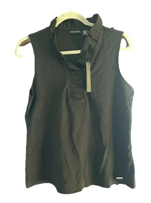 NWT TAHARI Black Sleeveless Blouse Sz Med Classic Staple Career Party Versatile thumbnail 1