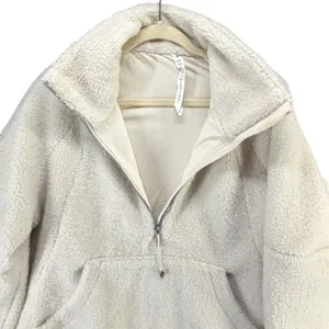 Lululemon Scuba Oversize Half Zip Sherpa Sweatshirt M/L Ivory Fleece Funnel Neck thumbnail 4