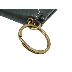 Small Wallet Key Ring Purse Charm Black Card Holder Leather Credit Cards Pocket thumbnail 5