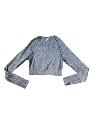 Gymshark Women Vital Crop Top Size Small Grey Seamless Long Sleeve Athletic thumbnail 3