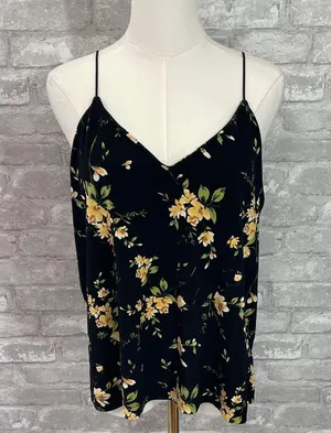 Maurices Black Camisole with Yellow Floral Design thumbnail 1