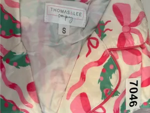 Thomas &‎ Lee Company Christmas Pink Wreath + Trees Pajamas thumbnail 8
