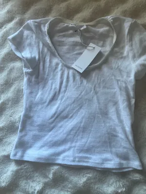 White eyelet tee shirt thumbnail 1