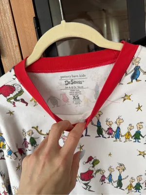 Pottery Barn Kids Dr. Seuss The Grinch Adult Organic Cotton Pajama Set Christmas thumbnail 6
