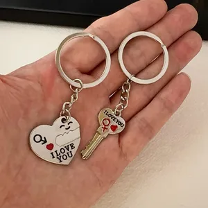 Key Love Heart Keychain Charm for Men Women Car Keychain Key Ring Bag Charm thumbnail 5