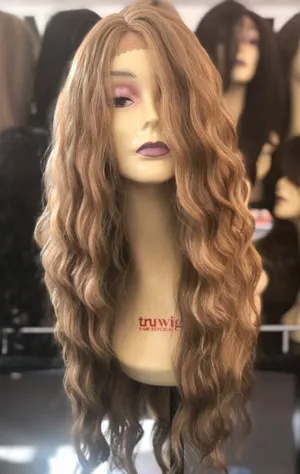 Dirty Blonde Long Beach Wave Lace Wig 2020 thumbnail 1