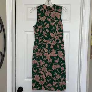 Lulu’s Carriage Tour Pink and Green Floral Print Sleeveless Dress thumbnail 3