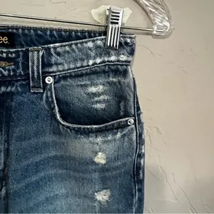 Lee Vintage Modern Daybreak Wide Leg‎ Cropped Raw Hem Denim Jeans thumbnail 4