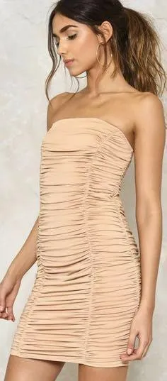 Nasty Gal taupe cocktail dress thumbnail 3
