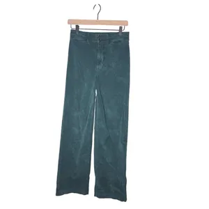 Faherty Stretch Cord Wide Leg Pants 27 Teal Green Organic Cotton Corduroy thumbnail 2