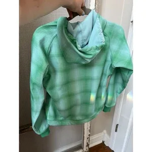 Patagonia Women's Small Green‎ Striped Hooded Fleece Lined Jacket Coat thumbnail 4