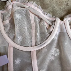 Savage X Fenty Daisy Bustier Longline Mesh Bralette Corset Top size L Large thumbnail 7