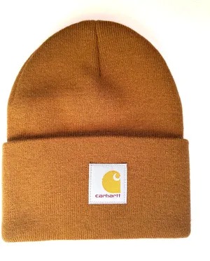 Carhartt Tan Short Watch Hat 100% Acrilyc One Size Knit Cuffed Beanie thumbnail 1
