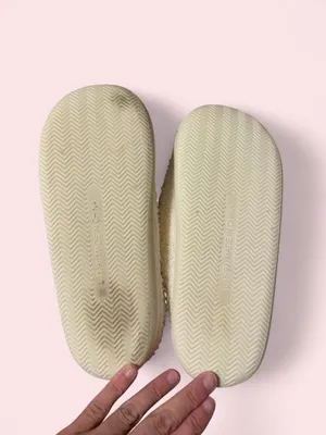 Plush Cream Sherpa Slip-On Slippers with Light Blue Gingham Bow thumbnail 8