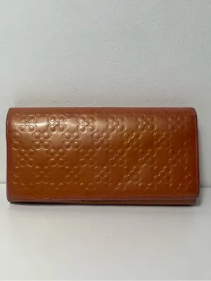 Coach Vintage Clover Embossed Patent Leather Continental Flap Long Wallet thumbnail 2